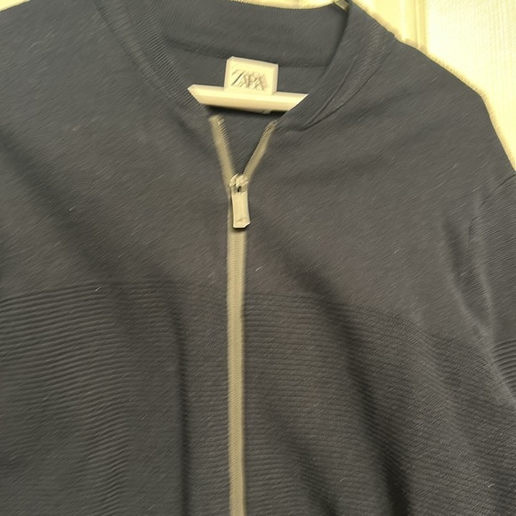 Zara navy blue knit zipper sweater - Picture 4 of 4